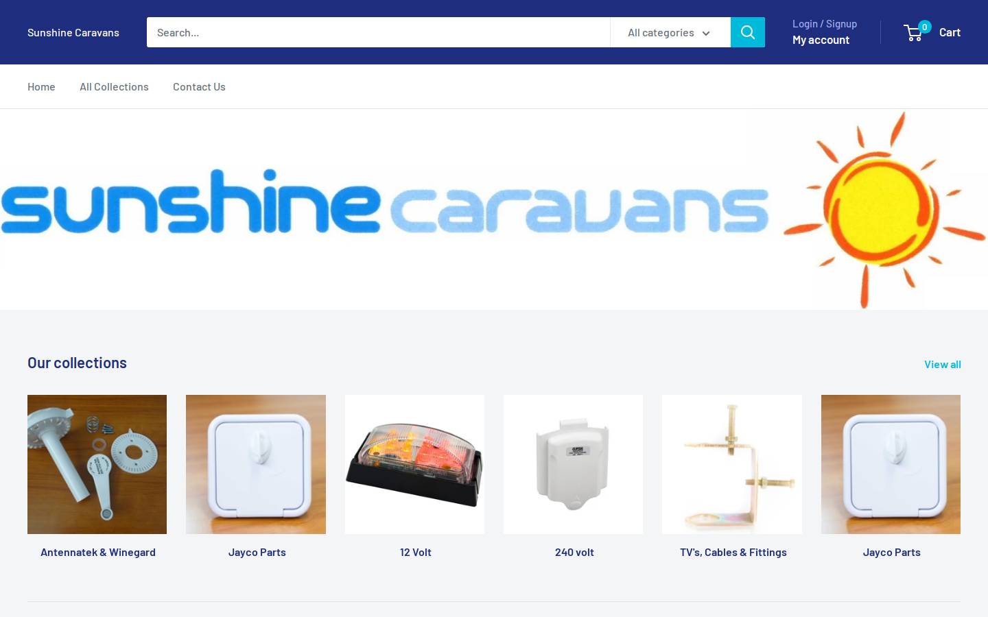 sunshinecaravans.net homepage screenshot