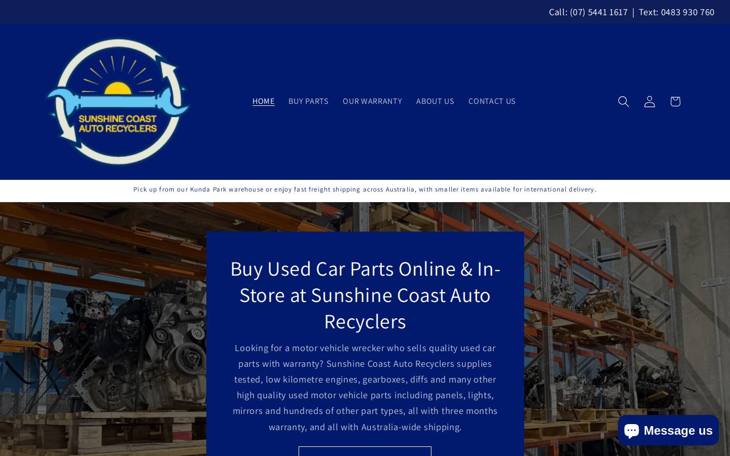 sunshinecoastautorecyclers.com homepage screenshot