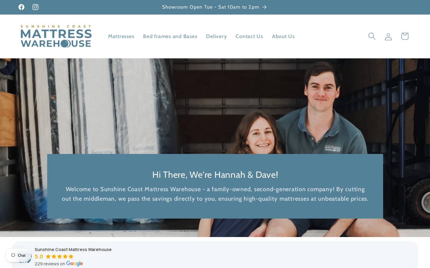 sunshinecoastmattresswarehouse.com.au homepage screenshot