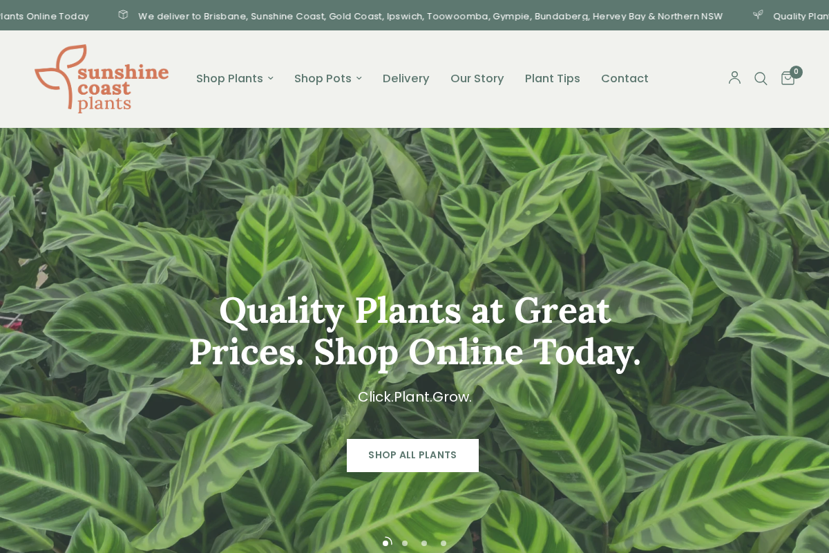 Sunshine Coast Plants homepage screenshot