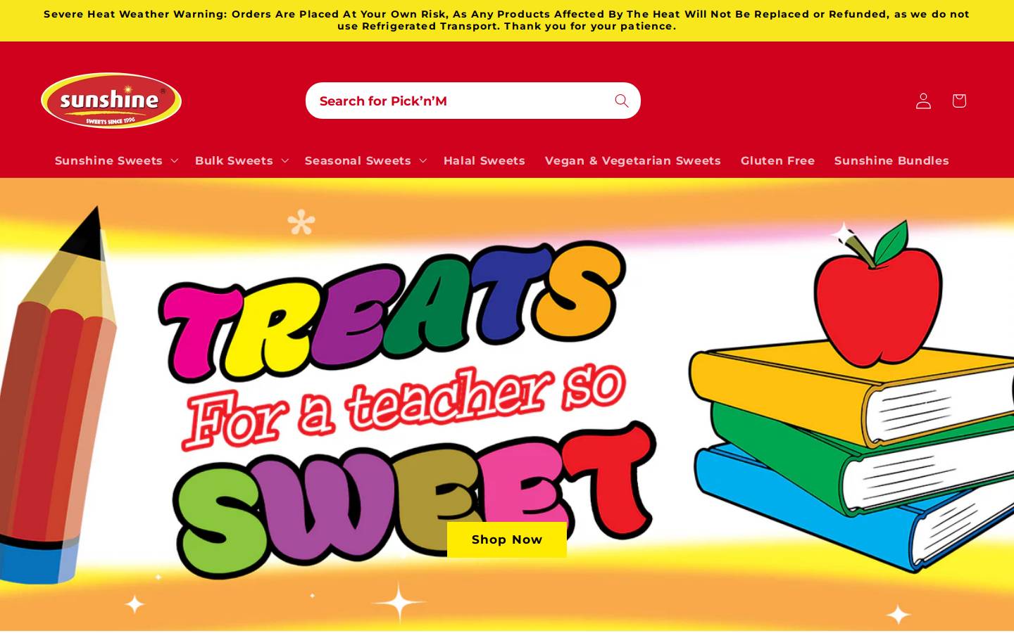 sunshinesnacks.co.uk homepage screenshot