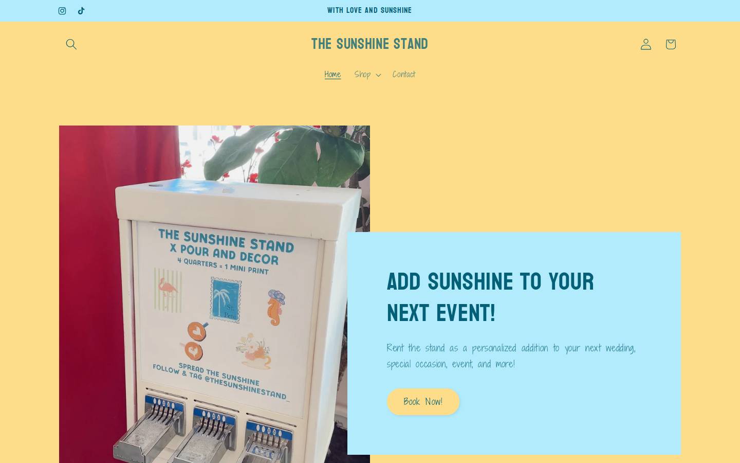 sunshinestand.com homepage screenshot