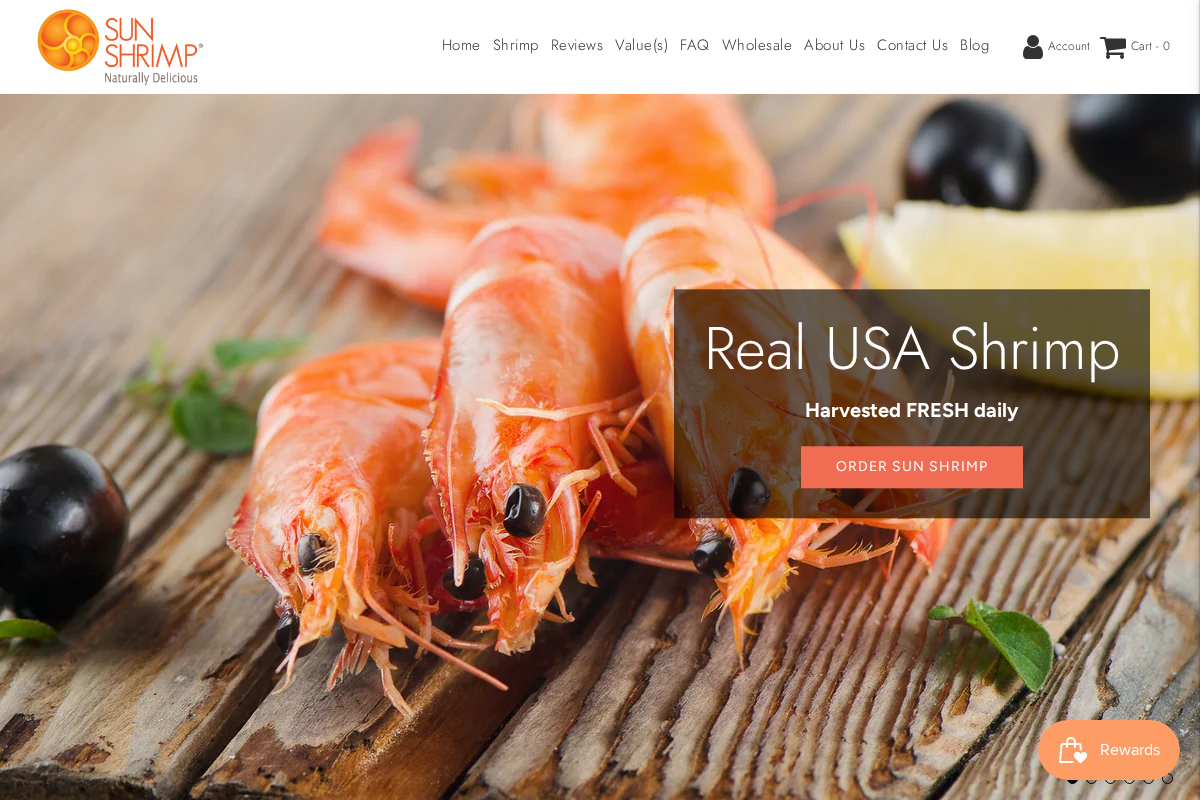 sunshrimp.com homepage screenshot