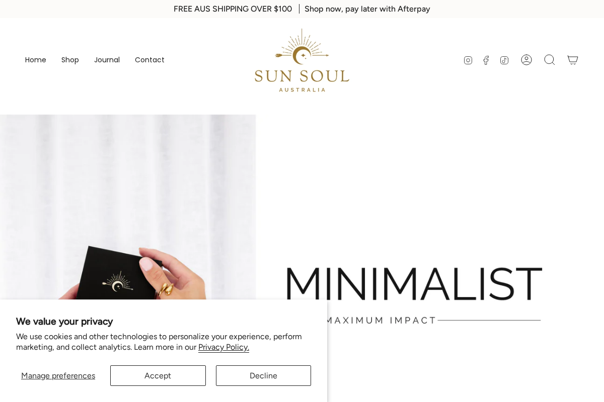 sunsoulaus.com homepage screenshot