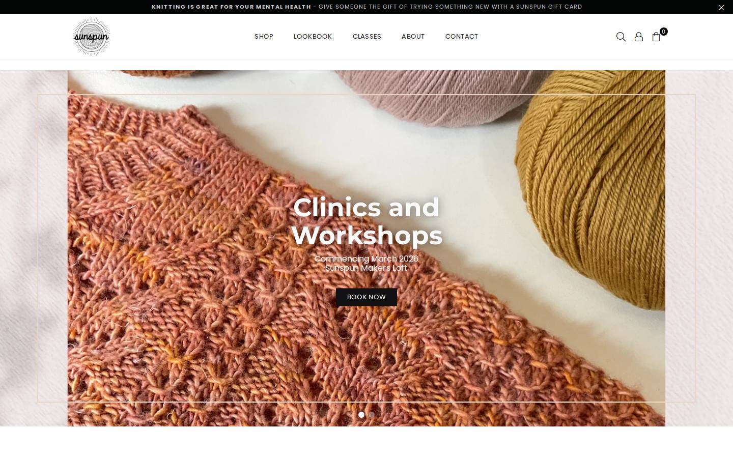 sunspun.com.au homepage screenshot
