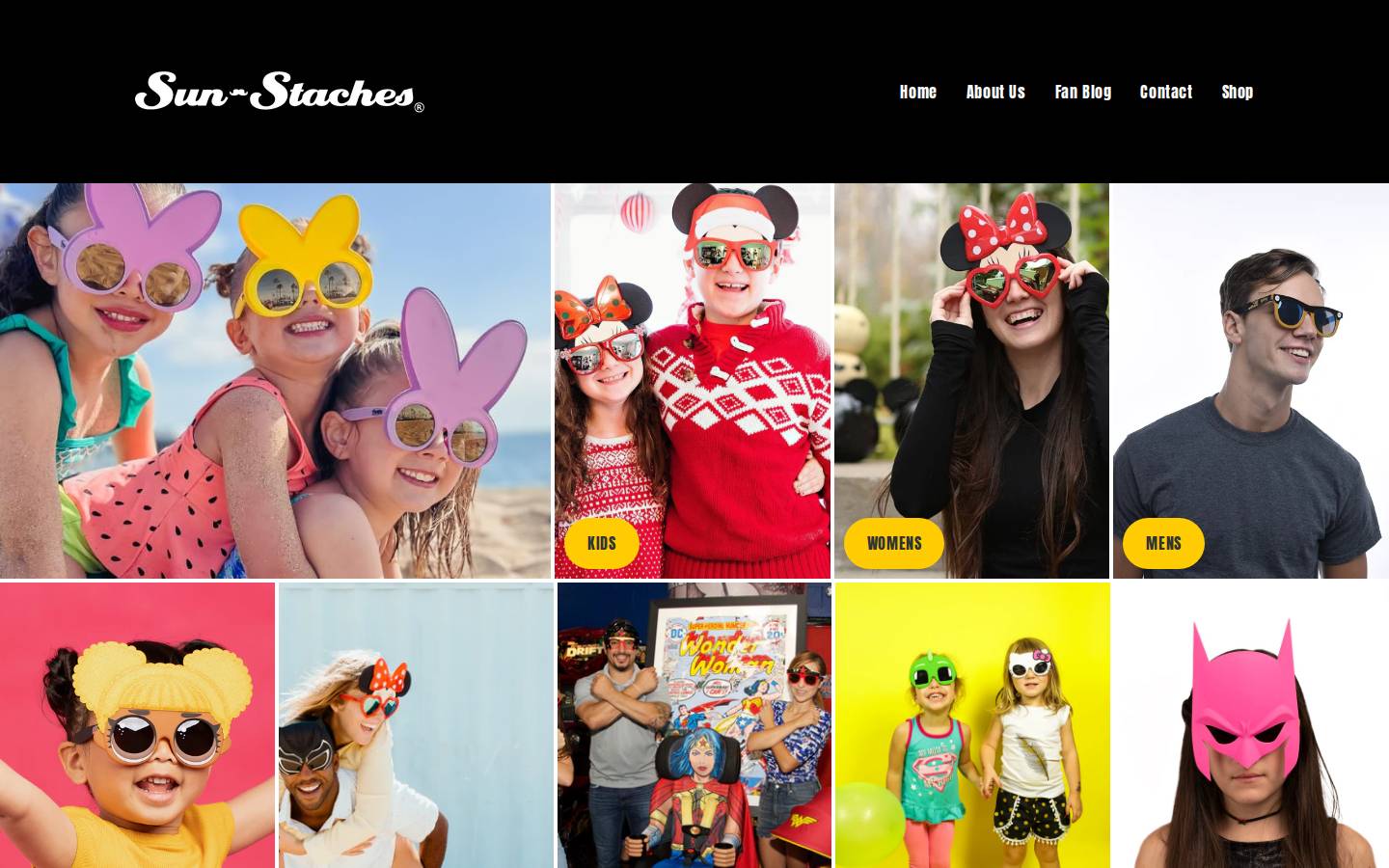 sunstaches.com homepage screenshot