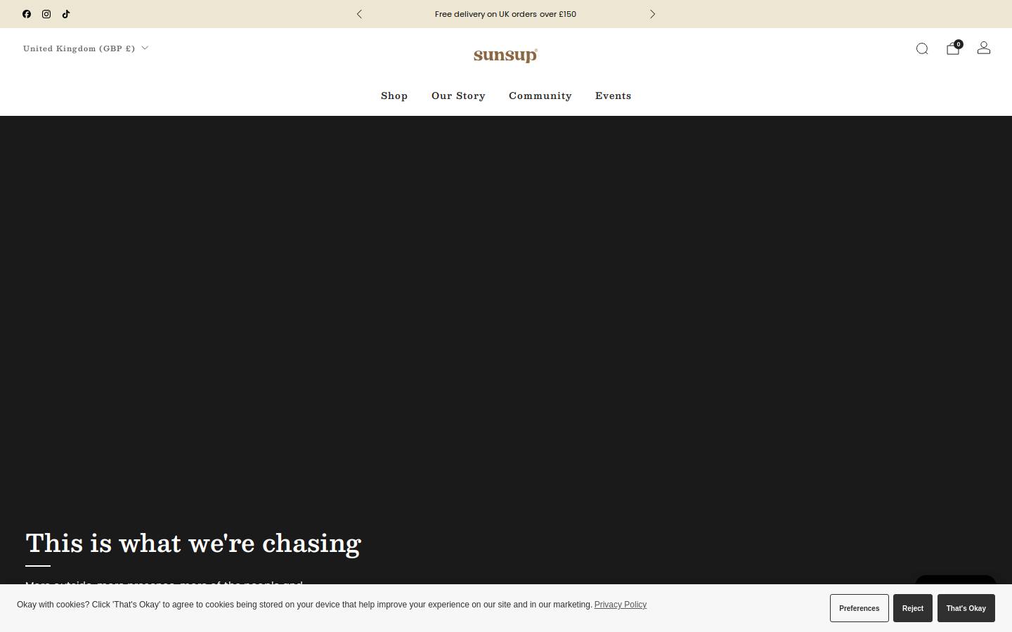 sunsuplifestyle.com homepage screenshot