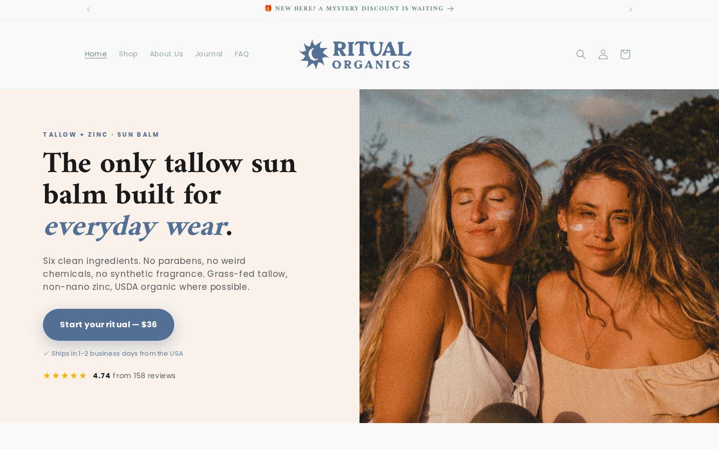 suntallow.co homepage screenshot