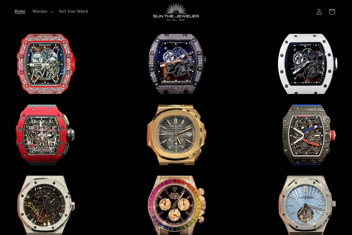 sunthejeweler.com homepage screenshot