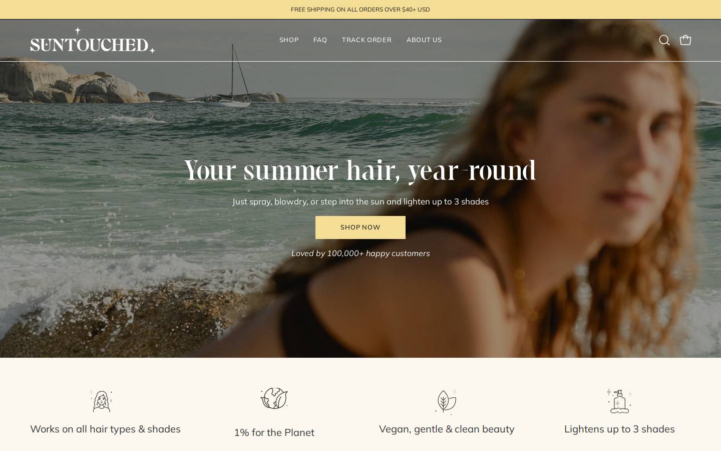 suntouched.co homepage screenshot