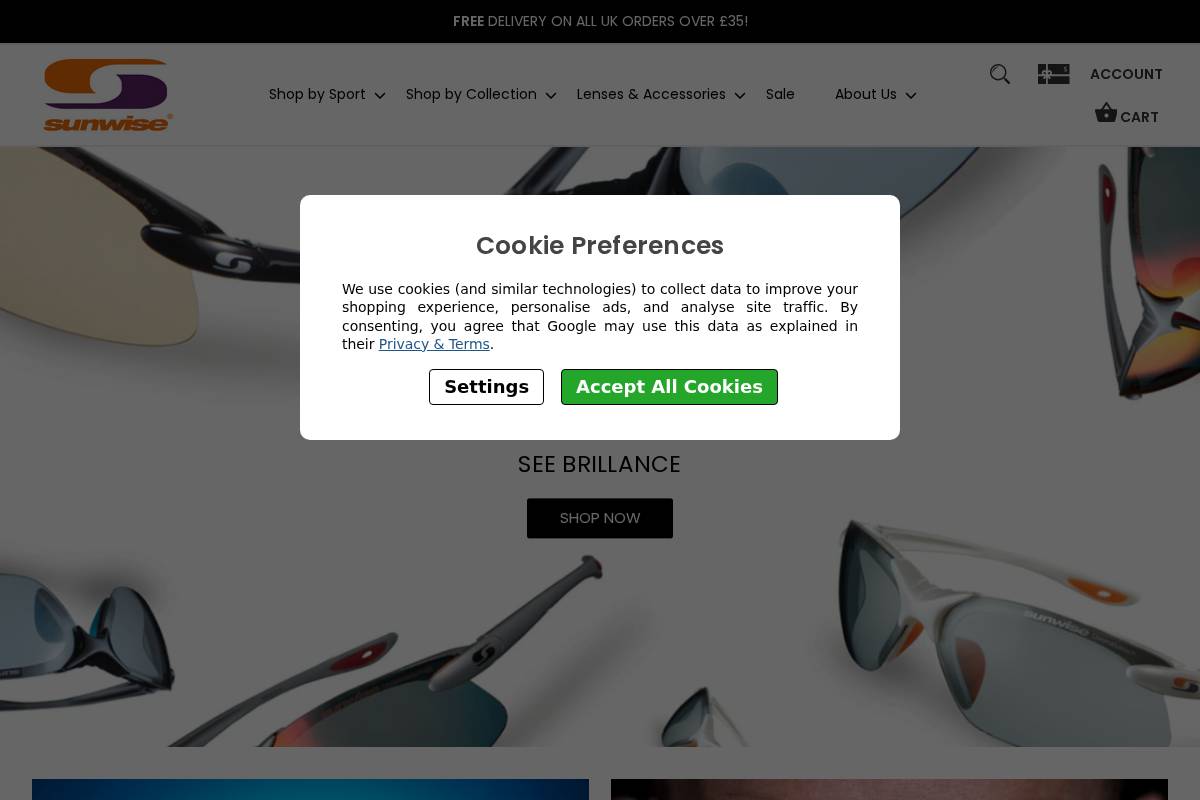 sunwiseeyewear.com homepage screenshot