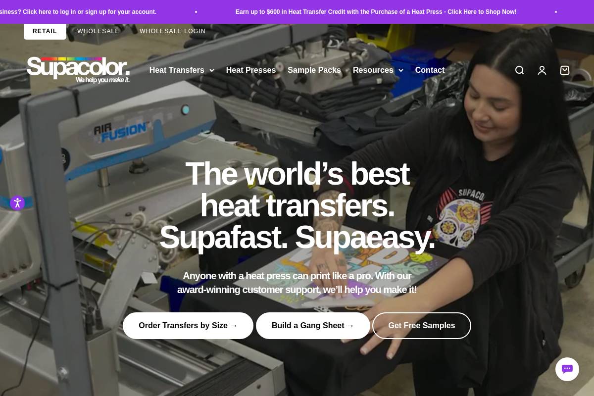 supacolor.com homepage screenshot