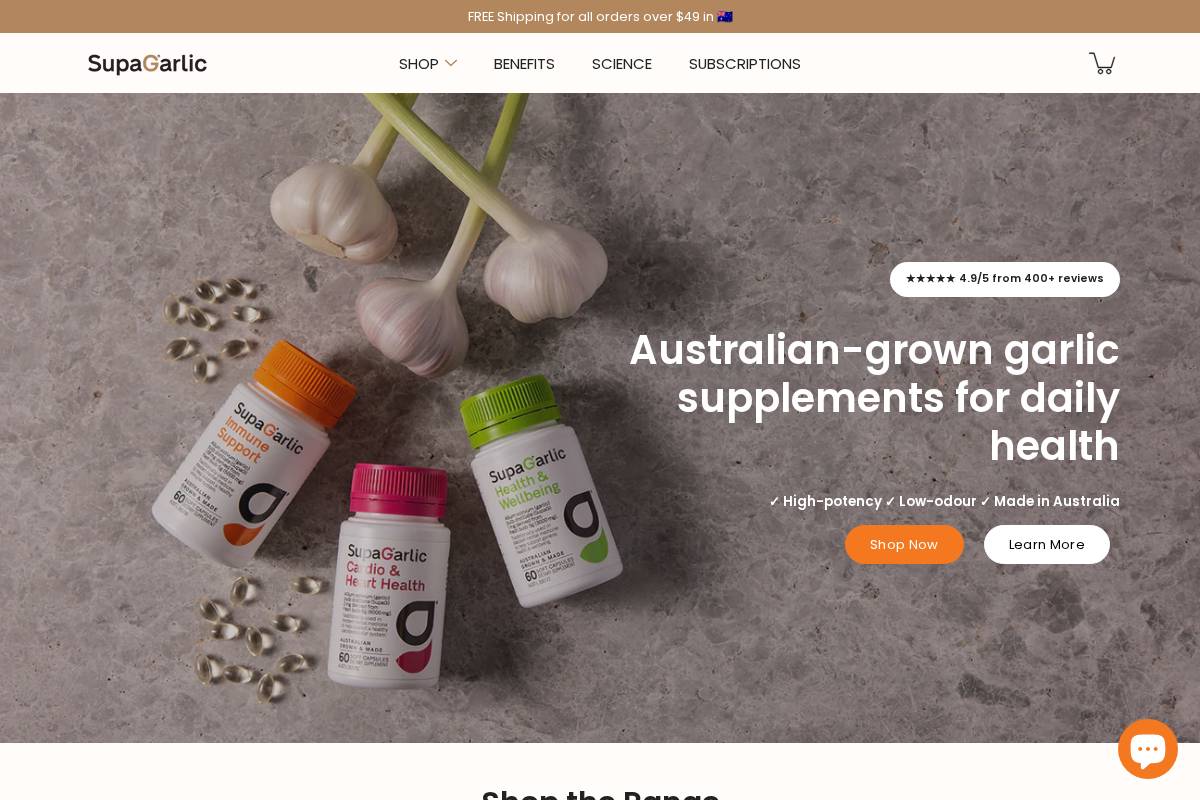 supagarlic.com.au homepage screenshot