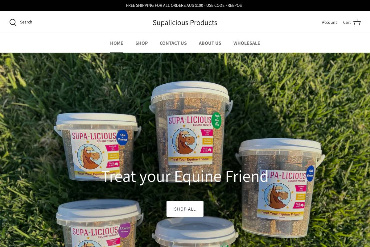 supaliciousproducts.com.au homepage screenshot