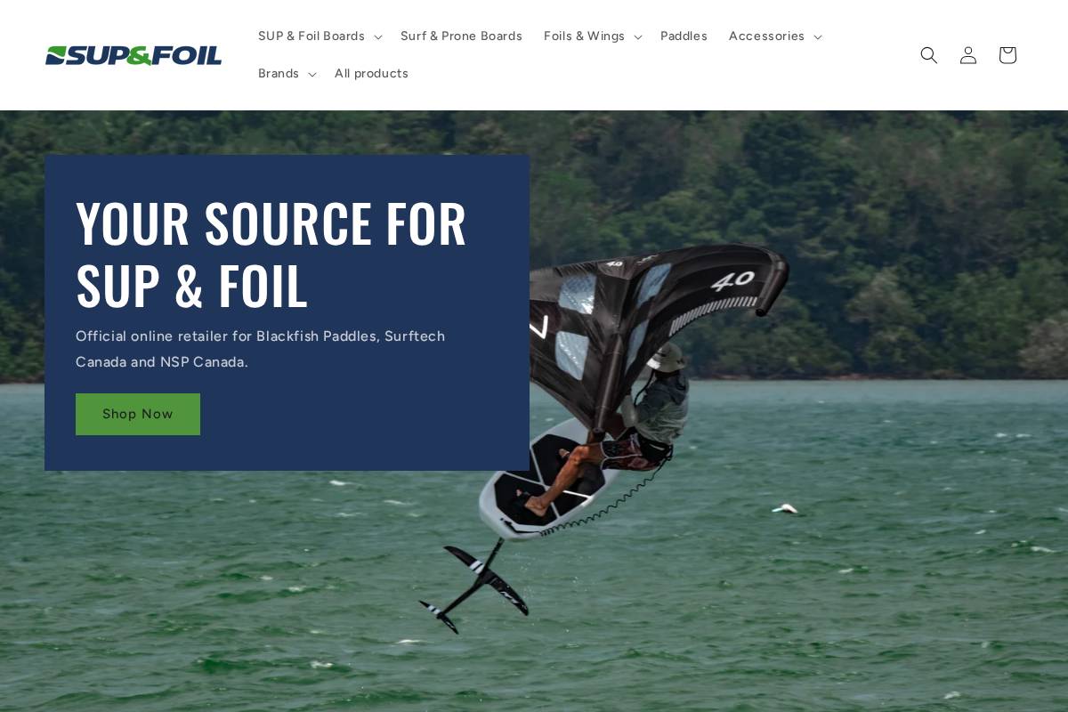 supandfoil.com homepage screenshot