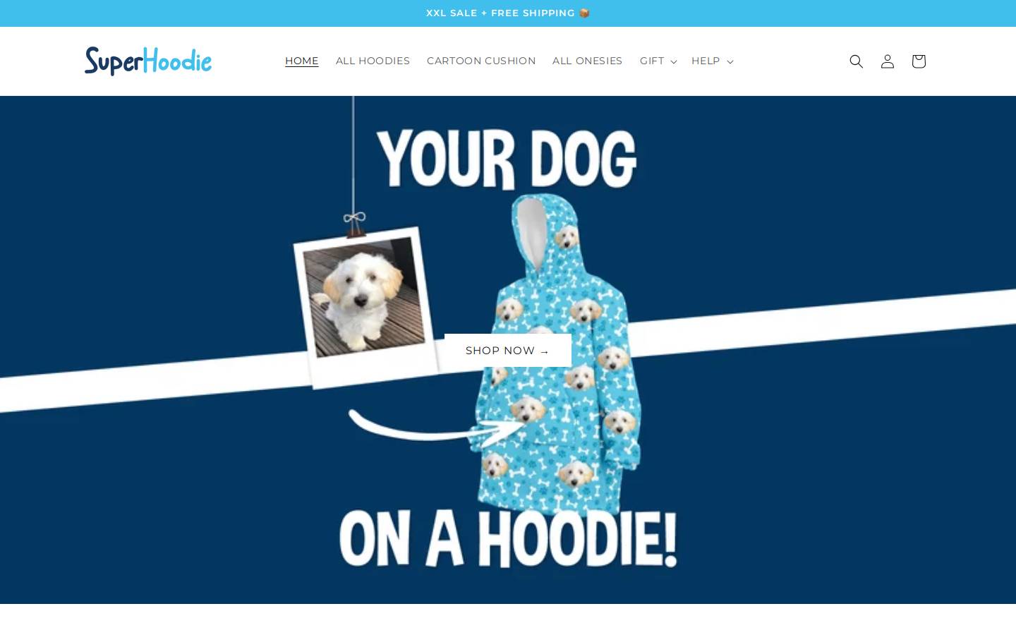 Super Hoodie homepage screenshot