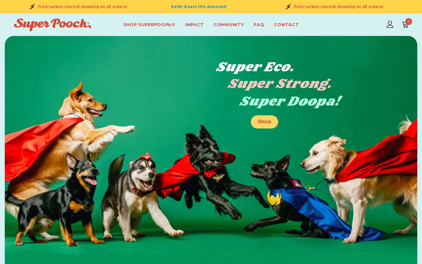 super-pooch.com homepage screenshot