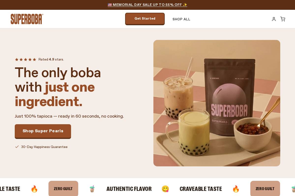 Superboba homepage screenshot