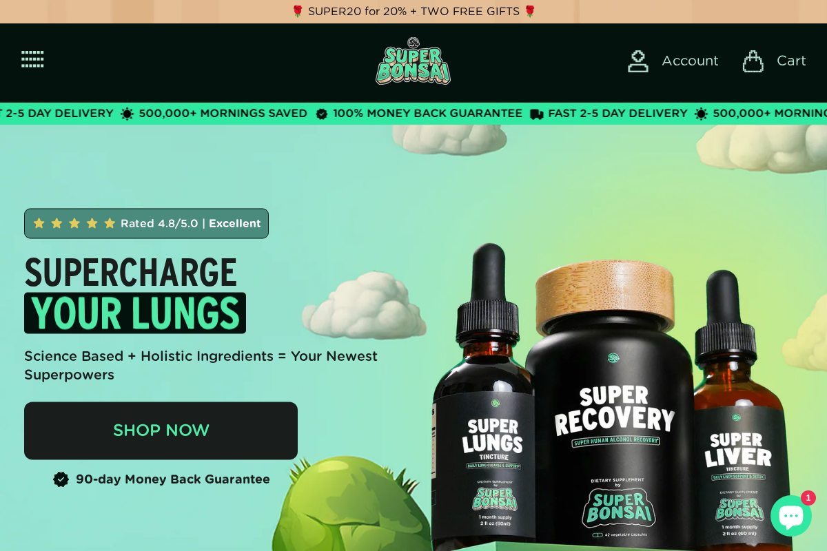 Superbonsai homepage screenshot