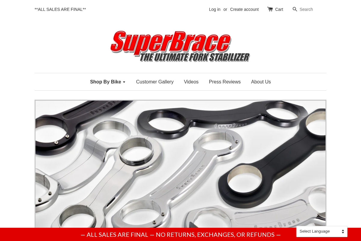 SuperBrace homepage screenshot