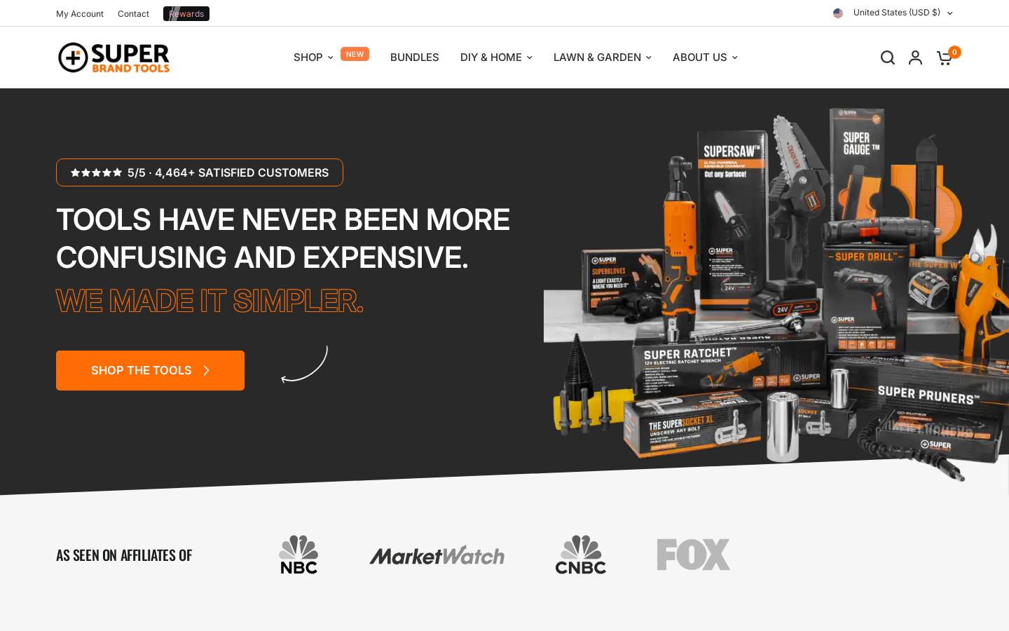 superbrandtools.com homepage screenshot