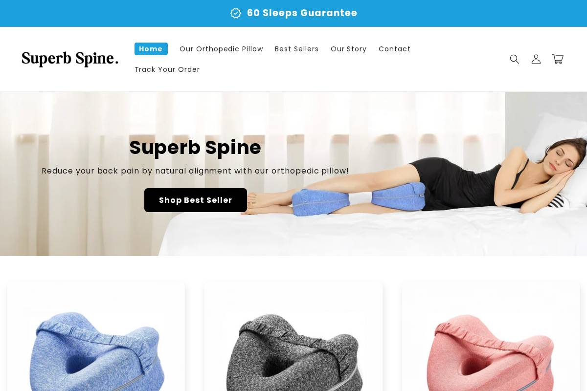 Superbspine homepage screenshot