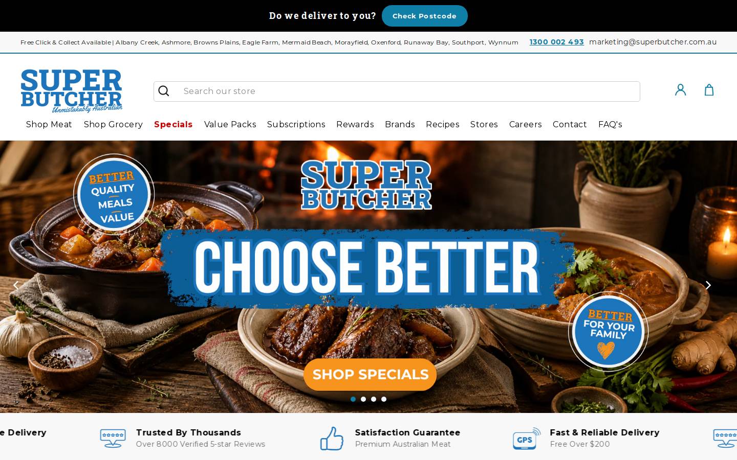 superbutcher.com.au homepage screenshot