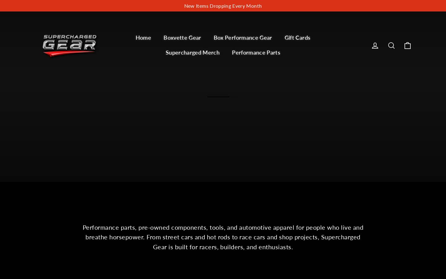 superchargedgear.com homepage screenshot