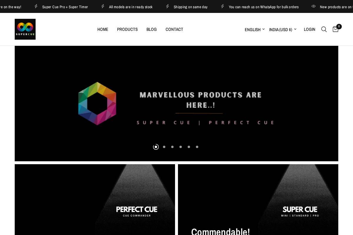 Supercue homepage screenshot