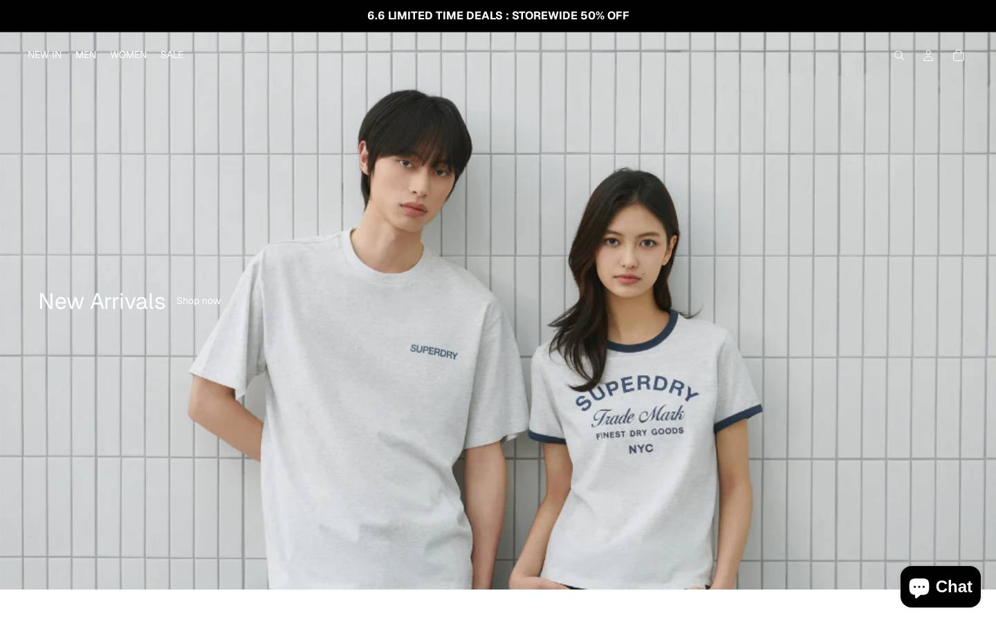 Superdry homepage screenshot