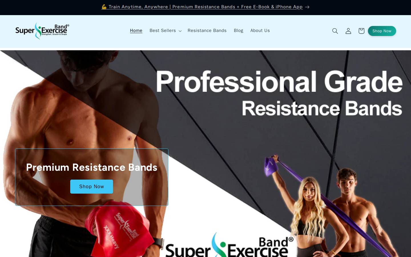 superexerciseband.co homepage screenshot