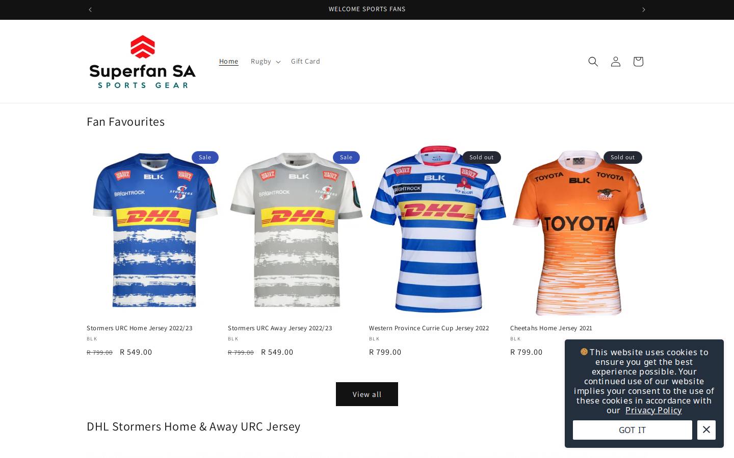 superfansa.co.za homepage screenshot