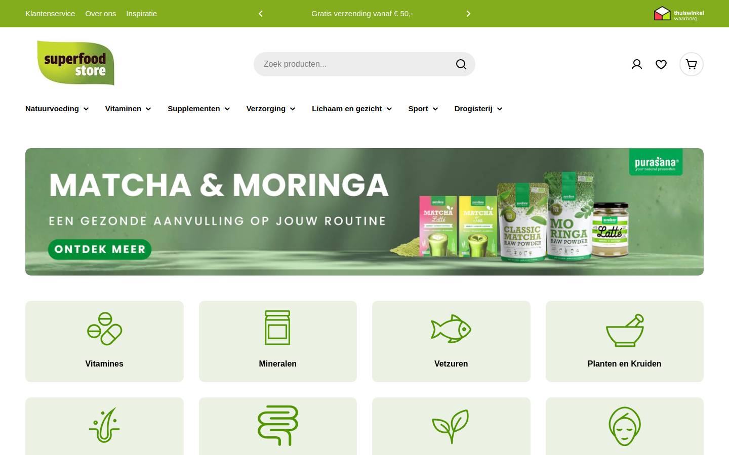 Superfoodstore homepage screenshot