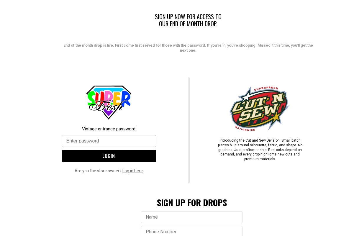 superfreshclothes.com homepage screenshot