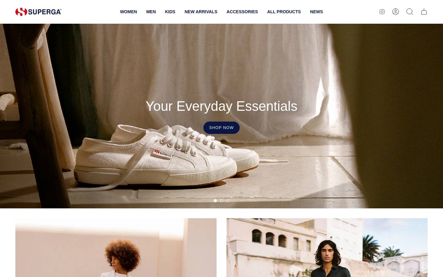 Superga homepage screenshot