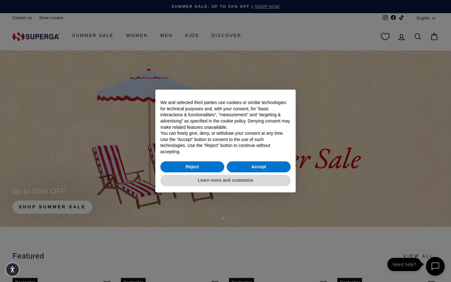 Superga homepage screenshot