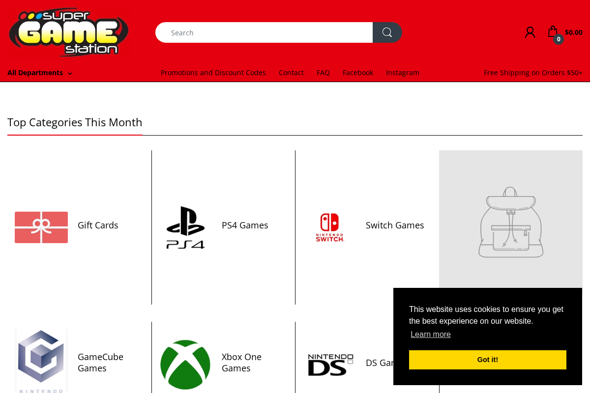 supergamestation.com homepage screenshot