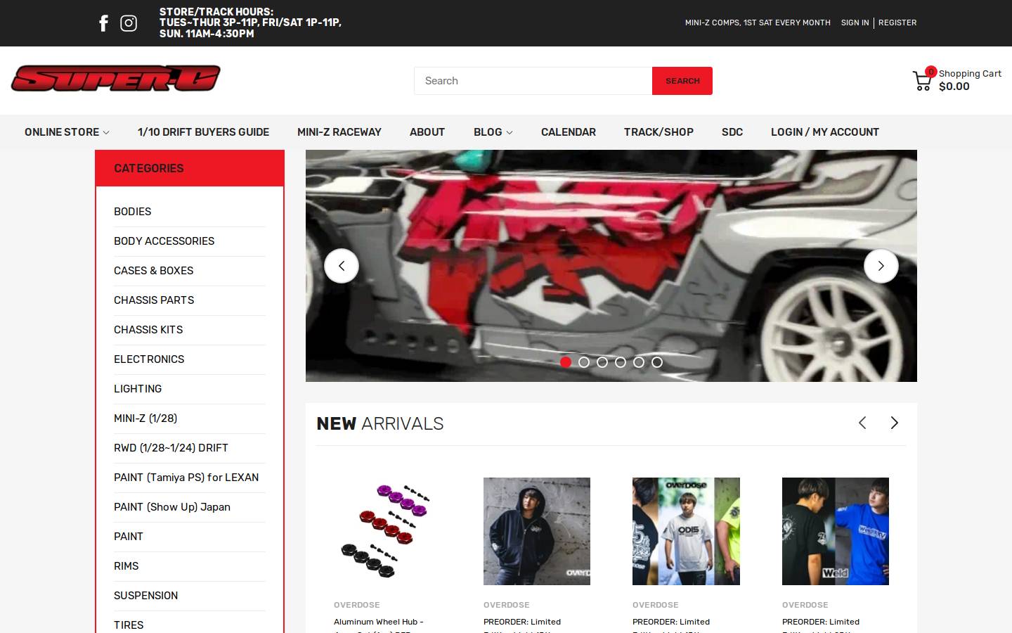 supergdrift.com homepage screenshot