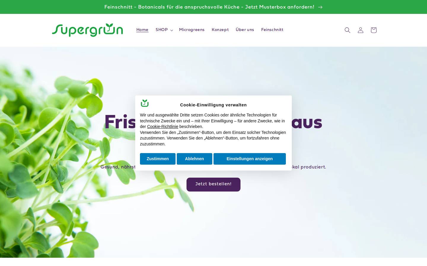 supergruen.shop homepage screenshot