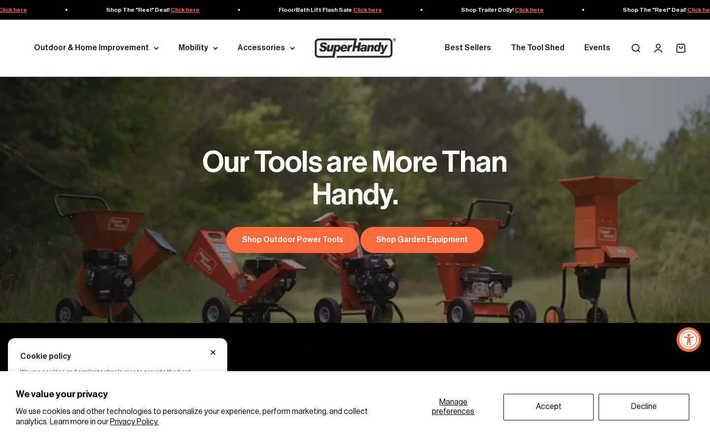 Superhandyus homepage screenshot