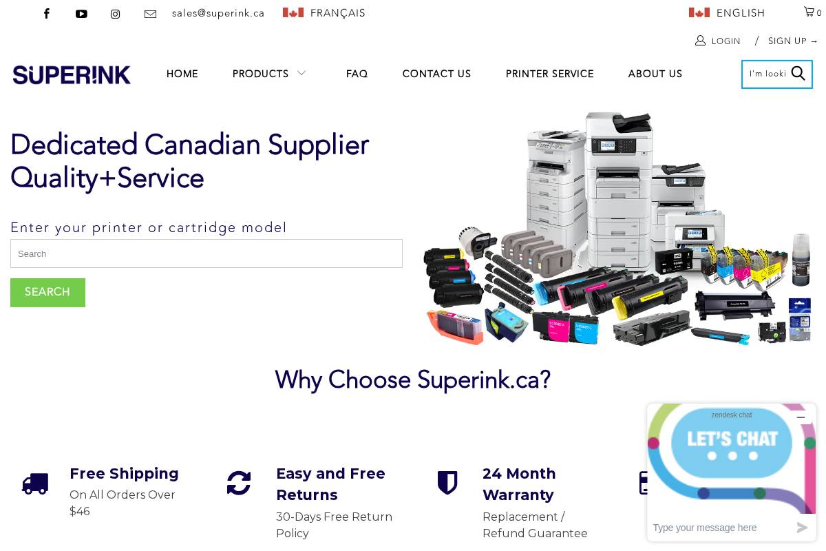 superink.ca homepage screenshot