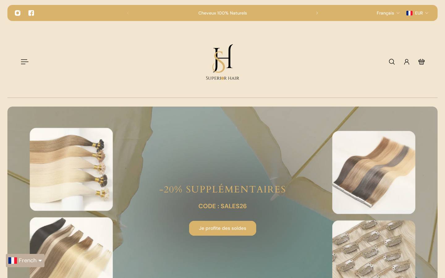 Superior Hair homepage screenshot
