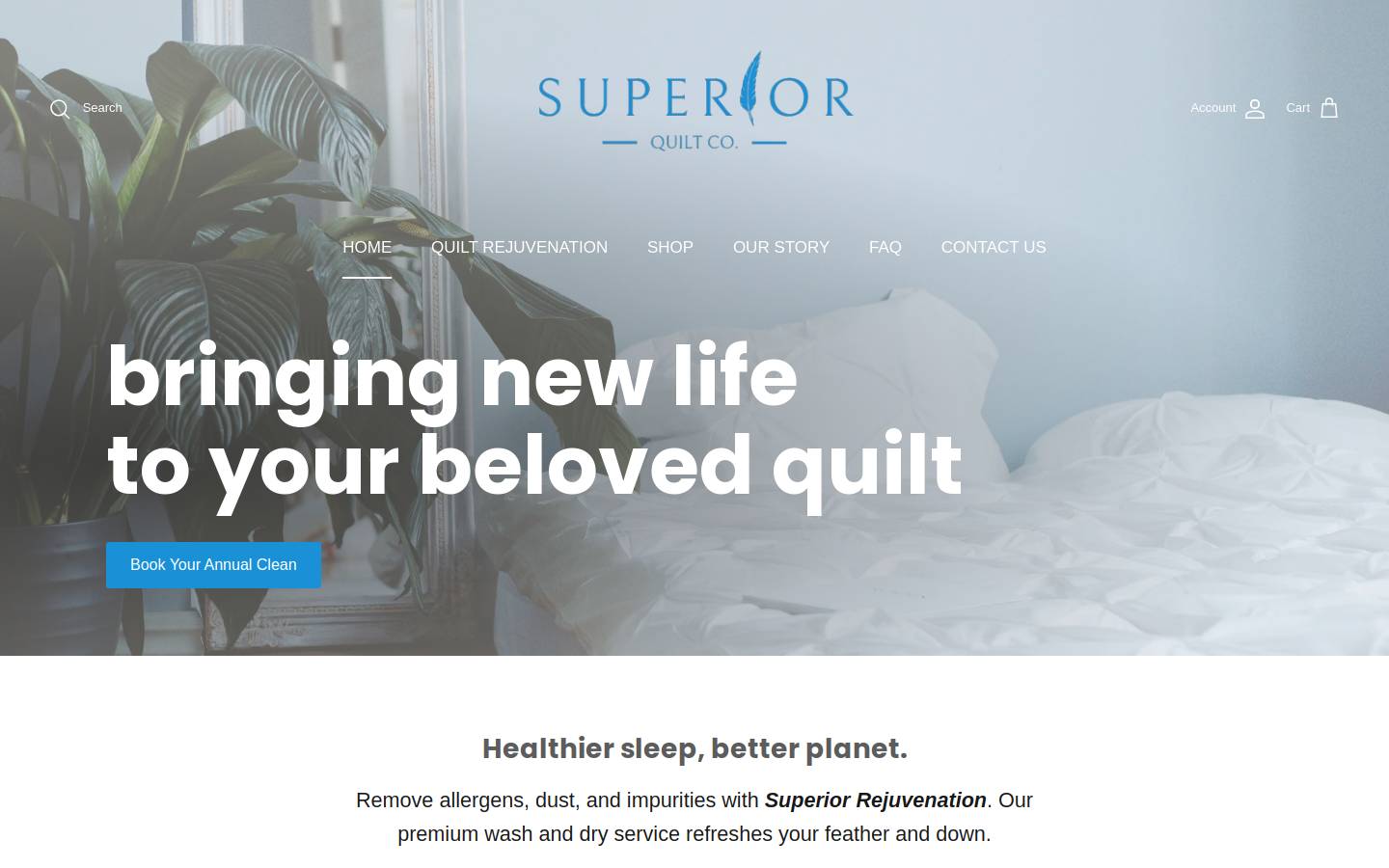 superiorquiltco.com.au homepage screenshot
