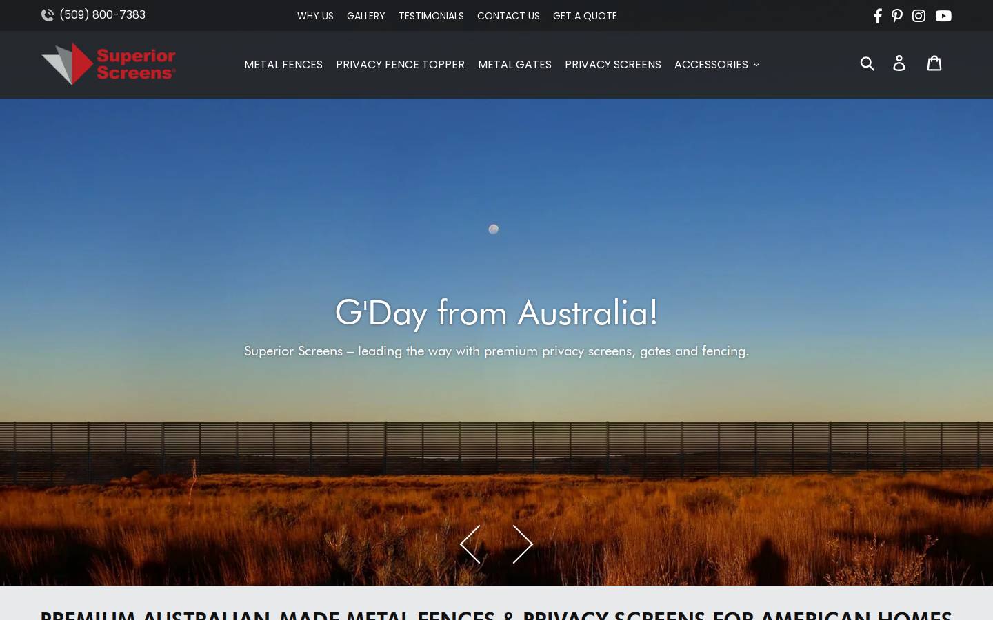 superiorscreens-usa.com homepage screenshot