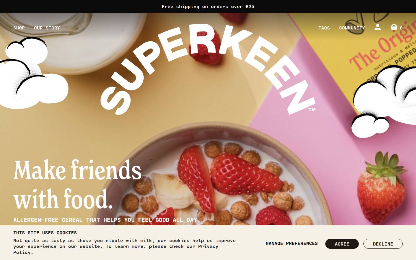 superkeenfoods.com homepage screenshot
