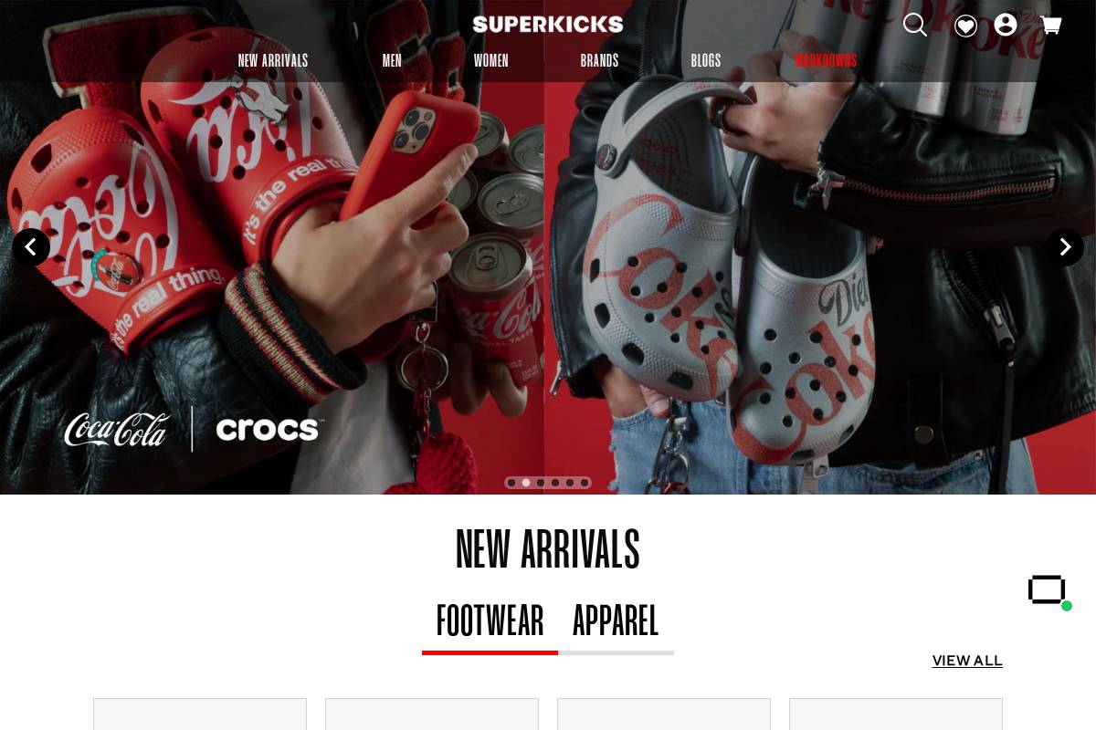 superkicks.in homepage screenshot