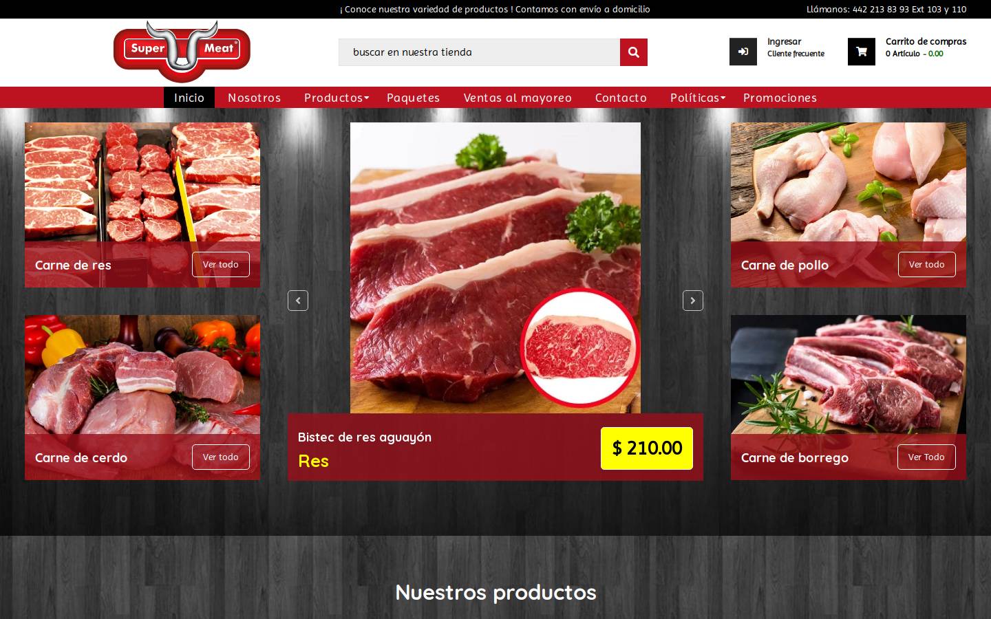 supermeat.mx homepage screenshot