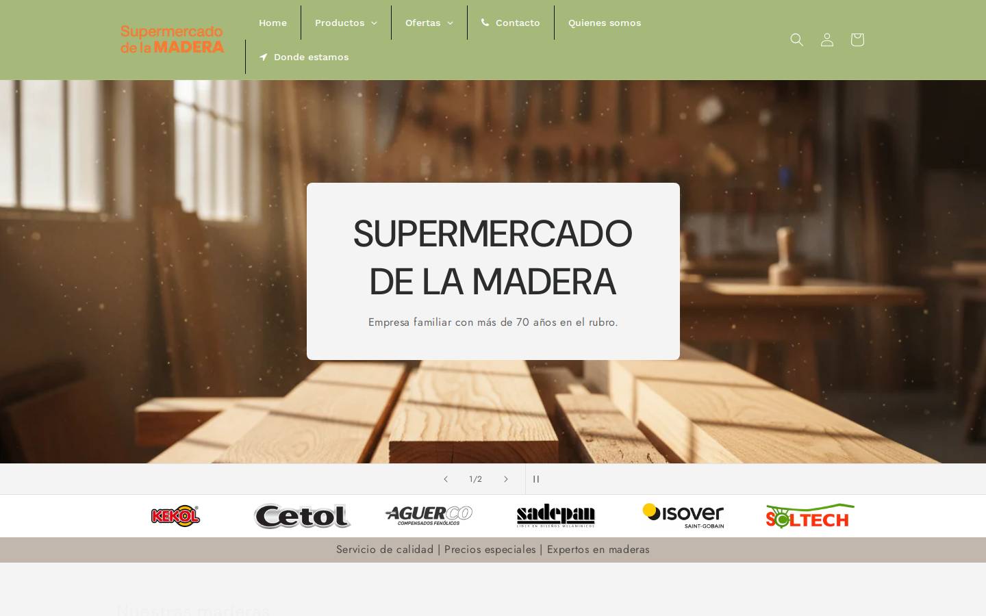 supermercadodelamadera.com homepage screenshot