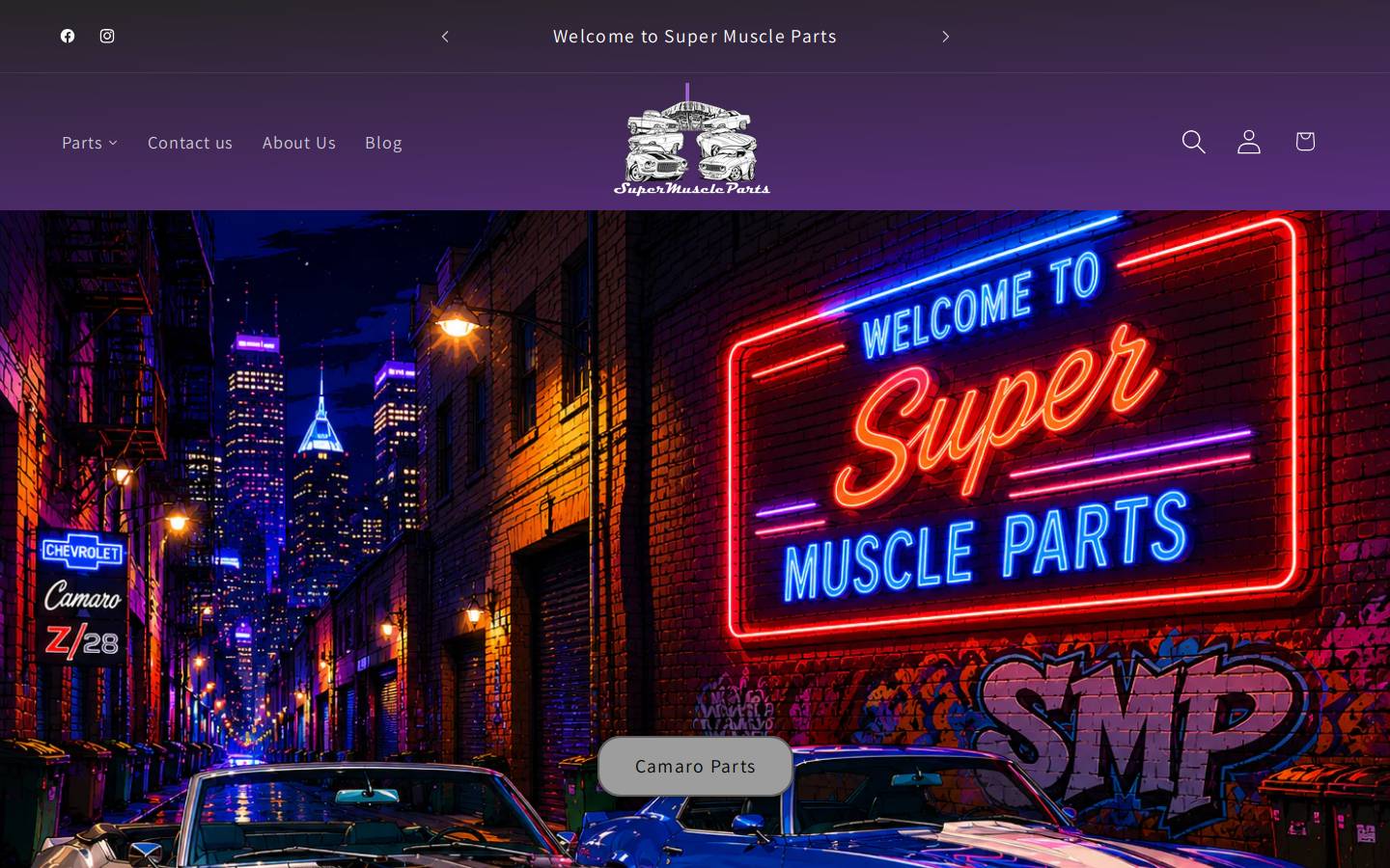 supermuscleparts.com homepage screenshot