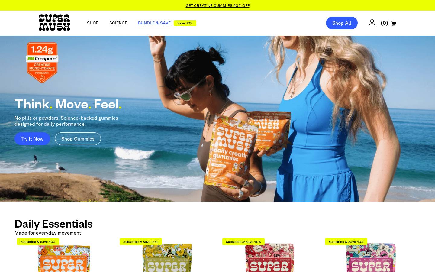 Supermush homepage screenshot